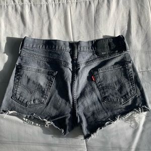 grey washed denim levi cutoff jean shorts